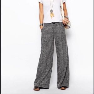 FREE PEOPLE Wide Leg Herringbone Tweed Trouser
